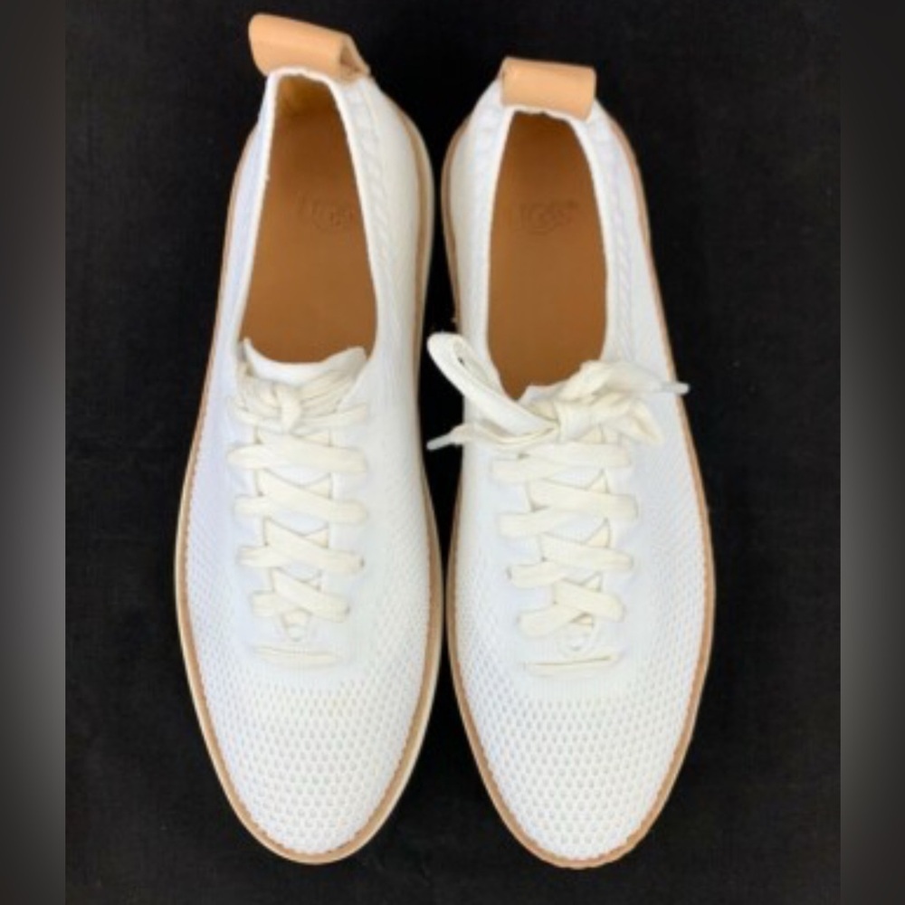 UGG SYDNEY MESH WHITE LACE UP SNEAKERS Sz. 9